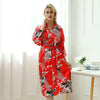 Langer roter Japanischer Kimono Pyjama